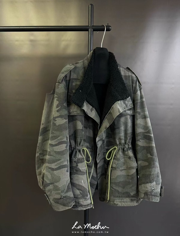 迷彩腰抽繩軍裝外套